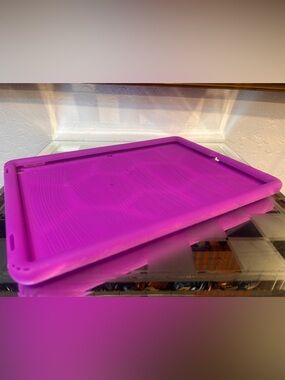 Magenta Poetic Silicone iPad case.